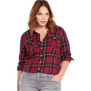 TORRID Plaid Camp Shirt - Size Large